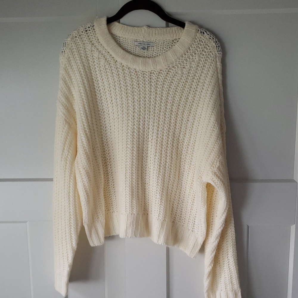 American Eagle Outfitters Cream Knit Sweater